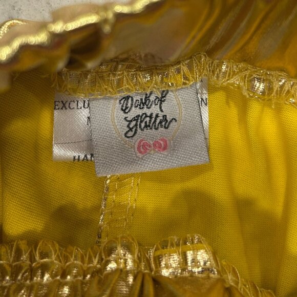 New Year's Outfit with Shirt, Bell Bottom Gold Pants, Bow, Size 3T - Picture 8 of 9